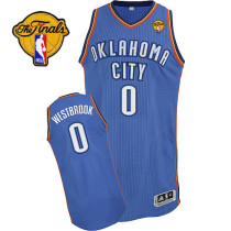 Revolution 30 Oklahoma City Thunder -0 Russell Westbrook Blue Finals Patch Stitched NBA Jersey