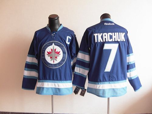Winnipeg Jets -7 Keith Tkachuk Stitched Dark Blue 2011 Style NHL Jersey