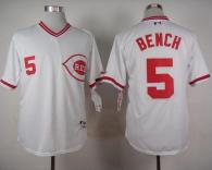 Cincinnati Reds -5 Johnny Bench White 1990 Turn Back The Clock Stitched MLB Jersey