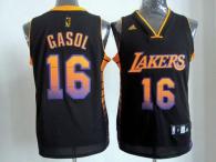 Los Angeles Lakers -16 Pau Gasol Black Stitched NBA Vibe Jersey