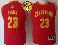 Revolution 30 Cleveland Cavaliers #23 LeBron James Red The Finals Patch Stitched Youth NBA Jersey