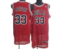 Chicago Bulls -33 Scottie Pippen Stitched Red Champion Patch NBA Jersey