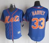 New York Mets -33 Matt Harvey Blue Alternate Home New Cool Base Stitched MLB Jersey