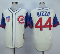 Chicago Cubs -44 Anthony Rizzo Cream Blue 1942 Turn Back The Clock Stitched MLB Jersey