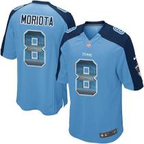 Nike Titans -8 Marcus Mariota Light Blue Team Color Stitched NFL Limited Strobe Jersey