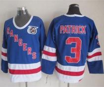 New York Rangers -3 James Patrick Blue CCM 75TH Stitched NHL Jersey