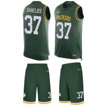 Packers -37 Sam Shields Green Team Color Stitched NFL Limited Tank Top Suit Jersey