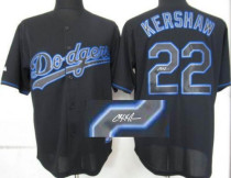 MLB Los Angeles Dodgers -22 Clayton Kershaw Stitched Black Autographed Jersey