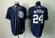 San Diego Padres #24 Cameron Maybin Dark Blue Alternate 1 Cool Base Stitched MLB Jersey