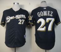 Milwaukee Brewers -27 carlos Gomez Stitched Blue Cool Base MLB Jersey