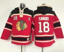 Chicago Blackhawks -18 Denis Savard Red Sawyer Hooded Sweatshirt Stitched NHL Jersey