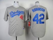 Los Angeles Dodgers -42 Jackie Robinson Grey Cool Base Stitched MLB Jersey