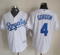 Kansas City Royals -4 Alex Gordon White New Cool Base Stitched MLB Jersey