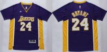 Los Angeles Lakers -24 Kobe Bryant Purple Short Sleeve Stitched NBA Jersey