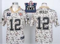 Nike New England Patriots -12 Tom Brady Camo USMC Super Bowl XLIX Champions Patch Mens Stitched NFL
