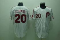 Mitchell and Ness Philadelphia Phillies #20 Mike Schmidt Stitched White Red Strip Throwback MLB Jers