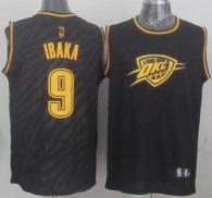 Oklahoma City Thunder -9 Serge Ibaka Black Precious Metals Fashion Stitched NBA Jersey