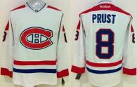 Montreal Canadiens -8 Brandon Prust White Stitched NHL Jersey