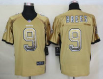 2013 NEW Nike New Orleans Saints 9 Brees Drift Fashion Gold Elite Jerseys