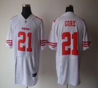 Nike San Francisco 49ers #21 Frank Gore White Men‘s Stitched NFL Elite Jersey