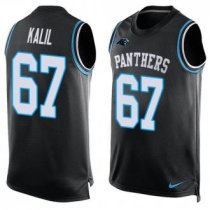 Nike Panthers -67 Ryan Kalil Black Team Color Stitched NFL Limited Tank Top Jersey