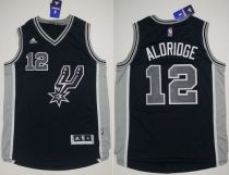 San Antonio Spurs -12 LaMarcus Aldridge Black New Road Stitched NBA Jersey