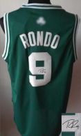 Revolution 30 Autographed Boston Celtics -9 Rajon Rondo Green White No Stitched NBA Jersey