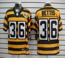 Nike Pittsburgh Steelers #36 Jerome Bettis Yellow Black Alternate 80TH Throwback Men's Stitched NFL