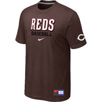 Cincinnati Reds Brown Nike Short Sleeve Practice T-Shirt