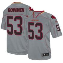 Nike San Francisco 49ers #53 NaVorro Bowman Lights Out Grey Men's Stitched NFL Elite Jersey