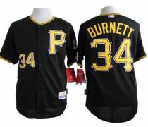 Pittsburgh Pirates #34 A J  Burnett Black Cool Base Stitched MLB Jersey