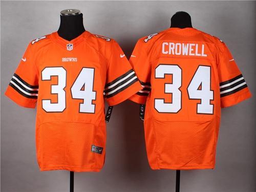 Nike Cleveland Browns -34 Isaiah Crowell Orange Alternate Men's Stitched NFL Elite Jersey