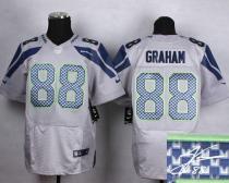 Nike Seattle Seahawks #88 Jimmy Graham Grey Alternate Men's Stitched NFL Elite Autographed Jersey
