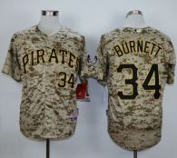 Pittsburgh Pirates #34 A J Burnett Camo Alternate Cool Base Stitched MLB Jersey