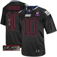 Nike New York Giants #10 Eli Manning Lights Out Black With 1925-2014 Season Patch Men's Stitched NFL
