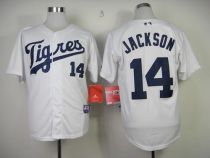 Detroit Tigers #14 Austin Jackson White  Los Tigres Stitched MLB Jersey
