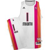 Miami Heat -1 Chris Bosh White ABA Hardwood Classic Stitched NBA Jersey