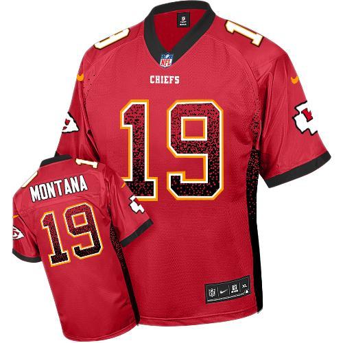 Nike Kansas City Chiefs #19 Joe Montana Red Team Color Men's Stitched NFL Elite Drift Fashion Jersey