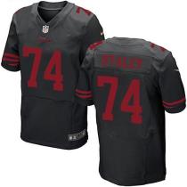 Nike San Francisco 49ers #74 Joe Staley Black Alternate Men‘s Stitched NFL Elite Jersey