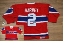 Montreal Canadiens -2 Doug Harvey Stitched Red CH CCM Throwback NHL Jersey