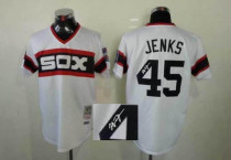 MLB Chicago White Sox -45 Michael Jordan Stitched White Throwback M&N Autographed Jersey