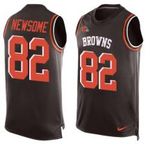 Nike Browns -82 Ozzie Newsome Brown Team Color Stitched NFL Limited Tank Top Jersey