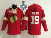 Chicago Blackhawks -19 Jonathan Toews Red 2015 Stanley Cup Pullover NHL Hoodie