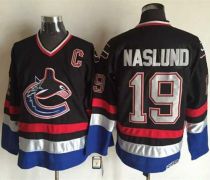 Vancouver Canucks -19 Markus Naslund Black Blue CCM Throwback Stitched NHL Jersey