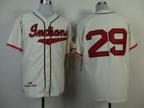 Mitchell and Ness 1948 Cleveland Indians -29 Satchel Paige Cream Throwback Stitched MLB Jersey
