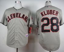 Cleveland Indians -28 Corey Kluber Grey Cool Base Stitched MLB Jersey