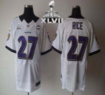 Nike Ravens -27 Ray Rice White Super Bowl XLVII Stitched NFL Elite Jersey