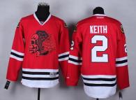 Chicago Blackhawks -2 Duncan Keith Red Red Skull Stitched NHL Jersey