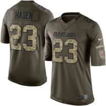 Nike Cleveland Browns -23 Joe Haden Green Stitched NFL Limited Salute to Service Jersey