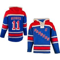 New York Rangers -11 Mark Messier Blue Sawyer Hooded Sweatshirt Stitched NHL Jersey